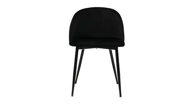 Chaises Design Noires En Tissu Velours Et Métal (lot De 2) CELESTE 3