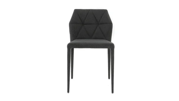 Les achats en ligne Chaises Empilables Design En Tissu Gris Foncé (lot De 2) KARLA 3