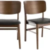 Chaises En Bois Foncé Noyer Et Assises Noires (lot De 2) SHELDON magasin 26
