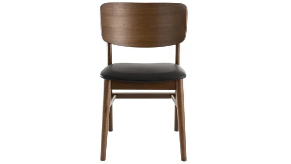 Chaises En Bois Foncé Noyer Et Assises Noires (lot De 2) SHELDON magasin 3