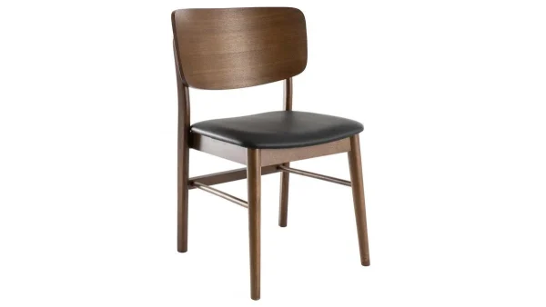 Chaises En Bois Foncé Noyer Et Assises Noires (lot De 2) SHELDON magasin 4