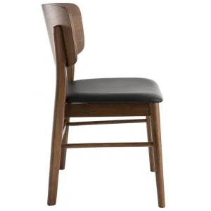 Chaises En Bois Foncé Noyer Et Assises Noires (lot De 2) SHELDON magasin 16
