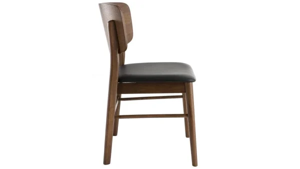 Chaises En Bois Foncé Noyer Et Assises Noires (lot De 2) SHELDON magasin 5