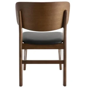 Chaises En Bois Foncé Noyer Et Assises Noires (lot De 2) SHELDON magasin 18