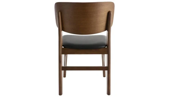 Chaises En Bois Foncé Noyer Et Assises Noires (lot De 2) SHELDON magasin 6