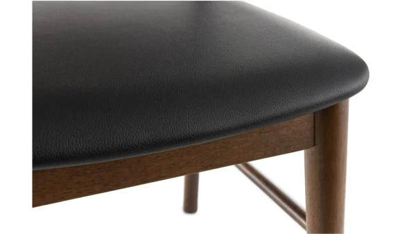 Chaises En Bois Foncé Noyer Et Assises Noires (lot De 2) SHELDON magasin 7