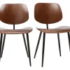 Chaises En Bois Foncé Noyer Et Métal Noir (lot De 2) TOBIAS Couleurs variées 25