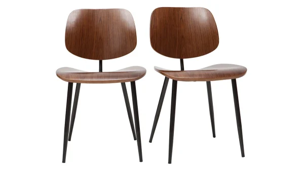 Chaises En Bois Foncé Noyer Et Métal Noir (lot De 2) TOBIAS Couleurs variées 1