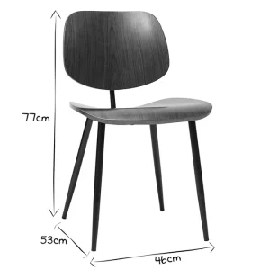 Chaises En Bois Foncé Noyer Et Métal Noir (lot De 2) TOBIAS Couleurs variées 28