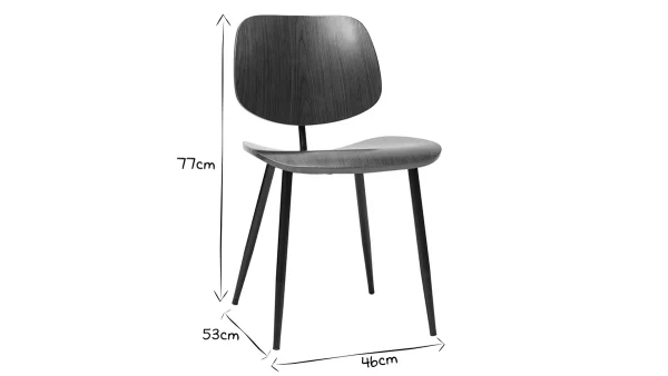 Chaises En Bois Foncé Noyer Et Métal Noir (lot De 2) TOBIAS Couleurs variées 10