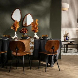 Chaises En Bois Foncé Noyer Et Métal Noir (lot De 2) TOBIAS Couleurs variées 26