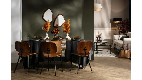 Chaises En Bois Foncé Noyer Et Métal Noir (lot De 2) TOBIAS Couleurs variées 9