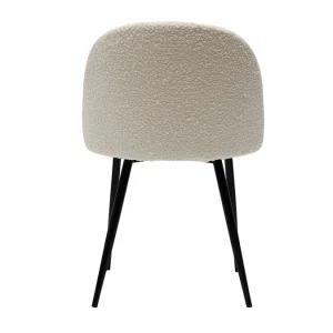 acheter Chaises En Tissu Effet Laine Bouclée écru Et Métal Noir (lot De 2) CELESTE 20