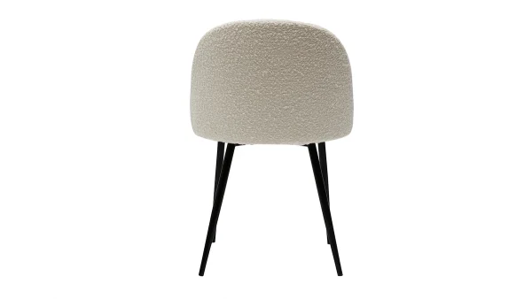 acheter Chaises En Tissu Effet Laine Bouclée écru Et Métal Noir (lot De 2) CELESTE 6
