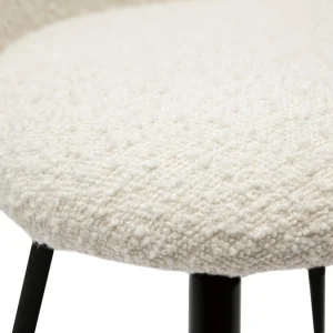 acheter Chaises En Tissu Effet Laine Bouclée écru Et Métal Noir (lot De 2) CELESTE 22
