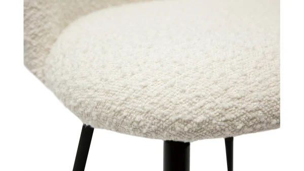 acheter Chaises En Tissu Effet Laine Bouclée écru Et Métal Noir (lot De 2) CELESTE 7