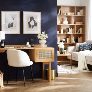 acheter Chaises En Tissu Effet Laine Bouclée écru Et Métal Noir (lot De 2) CELESTE 24