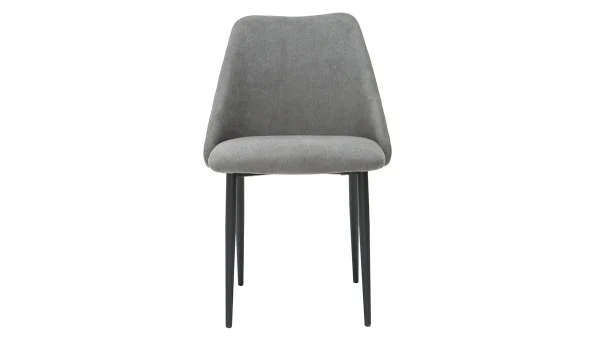 nouveau produit Chaises En Tissu Effet Velours Gris Et Métal Noir (lot De 2) ELLO 3
