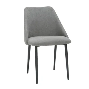 nouveau produit Chaises En Tissu Effet Velours Gris Et Métal Noir (lot De 2) ELLO 14