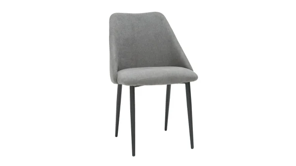 nouveau produit Chaises En Tissu Effet Velours Gris Et Métal Noir (lot De 2) ELLO 4
