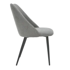 nouveau produit Chaises En Tissu Effet Velours Gris Et Métal Noir (lot De 2) ELLO 16