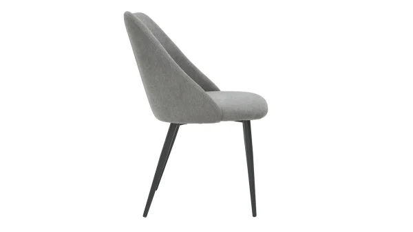 nouveau produit Chaises En Tissu Effet Velours Gris Et Métal Noir (lot De 2) ELLO 5