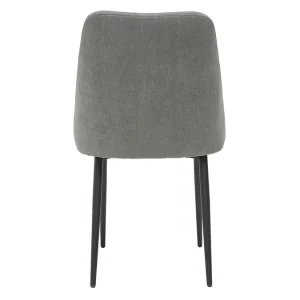 nouveau produit Chaises En Tissu Effet Velours Gris Et Métal Noir (lot De 2) ELLO 18