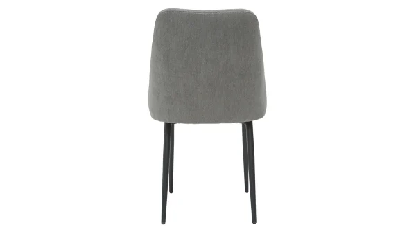 nouveau produit Chaises En Tissu Effet Velours Gris Et Métal Noir (lot De 2) ELLO 6