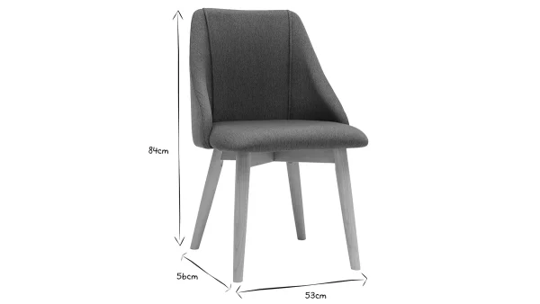 Chaises En Tissu Effet Velours Texturé Bleu Canard Et Bois Clair Massif (lot De 2) HIGGINS 8