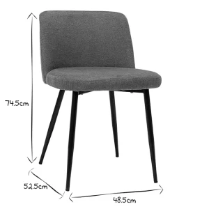 luxe soldes Chaises En Tissu Effet Velours Texturé Terre Brûlée Et Métal Noir (lot De 2) MONTI 28