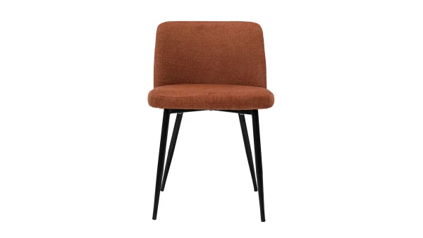 luxe soldes Chaises En Tissu Effet Velours Texturé Terre Brûlée Et Métal Noir (lot De 2) MONTI 3