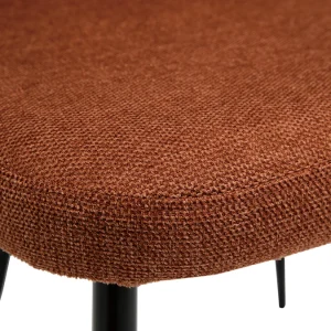 luxe soldes Chaises En Tissu Effet Velours Texturé Terre Brûlée Et Métal Noir (lot De 2) MONTI 22