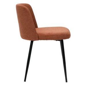 luxe soldes Chaises En Tissu Effet Velours Texturé Terre Brûlée Et Métal Noir (lot De 2) MONTI 18