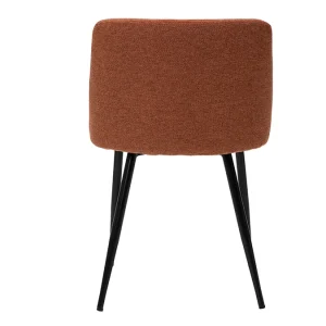 luxe soldes Chaises En Tissu Effet Velours Texturé Terre Brûlée Et Métal Noir (lot De 2) MONTI 20