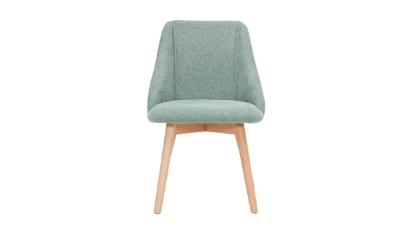 Chaises En Tissu Effet Velours Texturé Vert Céladon Et Bois Clair Massif (lot De 2) HIGGINS design à la mode 3