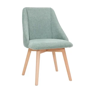 Chaises En Tissu Effet Velours Texturé Vert Céladon Et Bois Clair Massif (lot De 2) HIGGINS design à la mode 13
