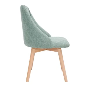 Chaises En Tissu Effet Velours Texturé Vert Céladon Et Bois Clair Massif (lot De 2) HIGGINS design à la mode 15