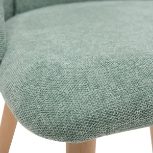 Chaises En Tissu Effet Velours Texturé Vert Céladon Et Bois Clair Massif (lot De 2) HIGGINS design à la mode 19