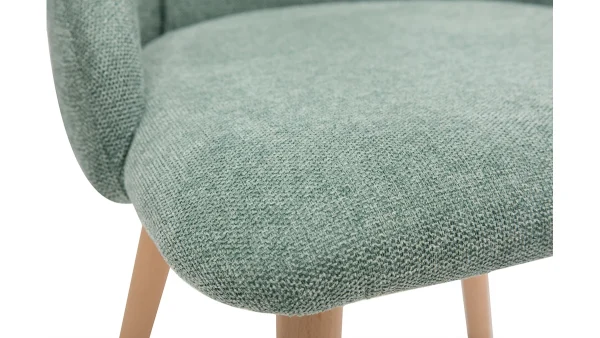Chaises En Tissu Effet Velours Texturé Vert Céladon Et Bois Clair Massif (lot De 2) HIGGINS design à la mode 7