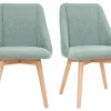Chaises En Tissu Effet Velours Texturé Vert Céladon Et Bois Clair Massif (lot De 2) HIGGINS design à la mode 32