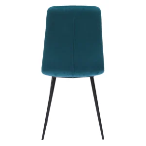 Chaises En Tissu Velours Gaufré Bleu Pétrole Et Métal Noir (lot De 2) ESCAPE france en ligne 18