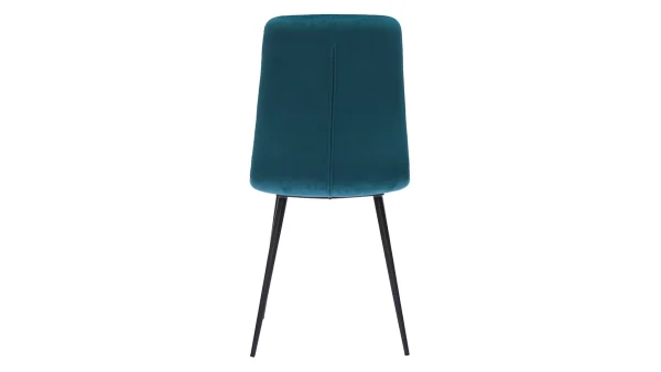 Chaises En Tissu Velours Gaufré Bleu Pétrole Et Métal Noir (lot De 2) ESCAPE france en ligne 6