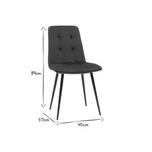 Chaises En Tissu Velours Gaufré Bleu Pétrole Et Métal Noir (lot De 2) ESCAPE france en ligne 22