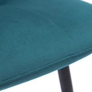 Chaises En Tissu Velours Gaufré Bleu Pétrole Et Métal Noir (lot De 2) ESCAPE france en ligne 20