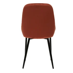 aux meilleurs prix Chaises En Tissu Velours Rouge Tomette Et Métal Noir (lot De 2) HOLO 19