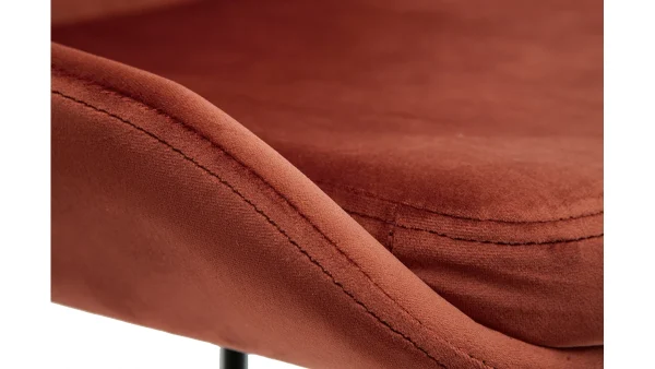 aux meilleurs prix Chaises En Tissu Velours Rouge Tomette Et Métal Noir (lot De 2) HOLO 7