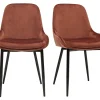 aux meilleurs prix Chaises En Tissu Velours Rouge Tomette Et Métal Noir (lot De 2) HOLO 26