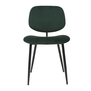 Chaises En Tissu Velours Vert Et Métal Noir (lot De 2) TOBIAS 12
