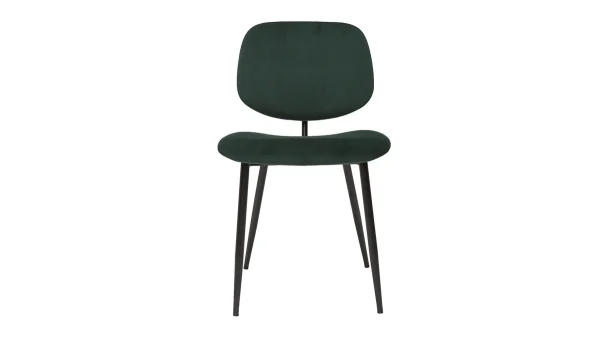 Chaises En Tissu Velours Vert Et Métal Noir (lot De 2) TOBIAS 3