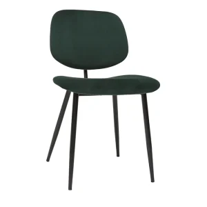 Chaises En Tissu Velours Vert Et Métal Noir (lot De 2) TOBIAS 14